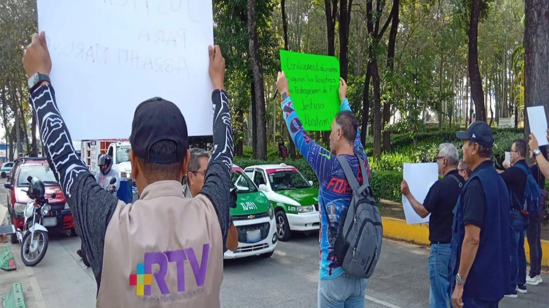 Protesta trabajadores RTV